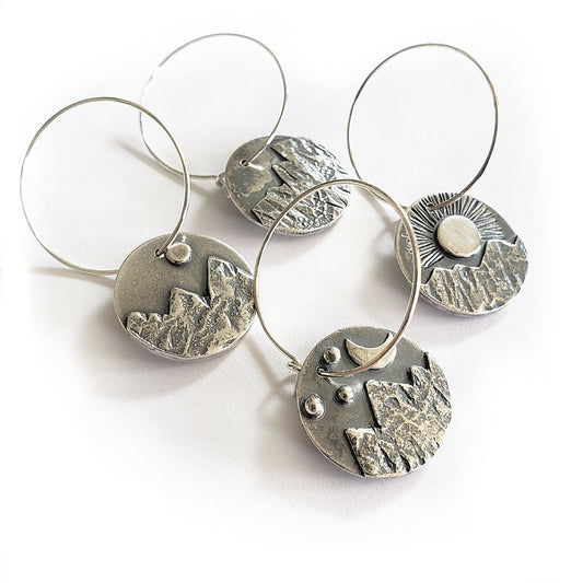 Mountain Scene Wine Charms