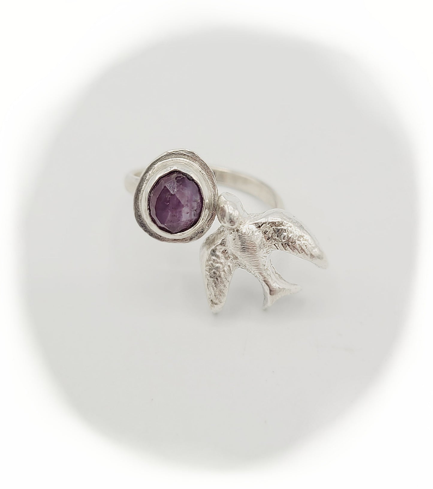 Bird in Flight Ring - Pink Sapphire