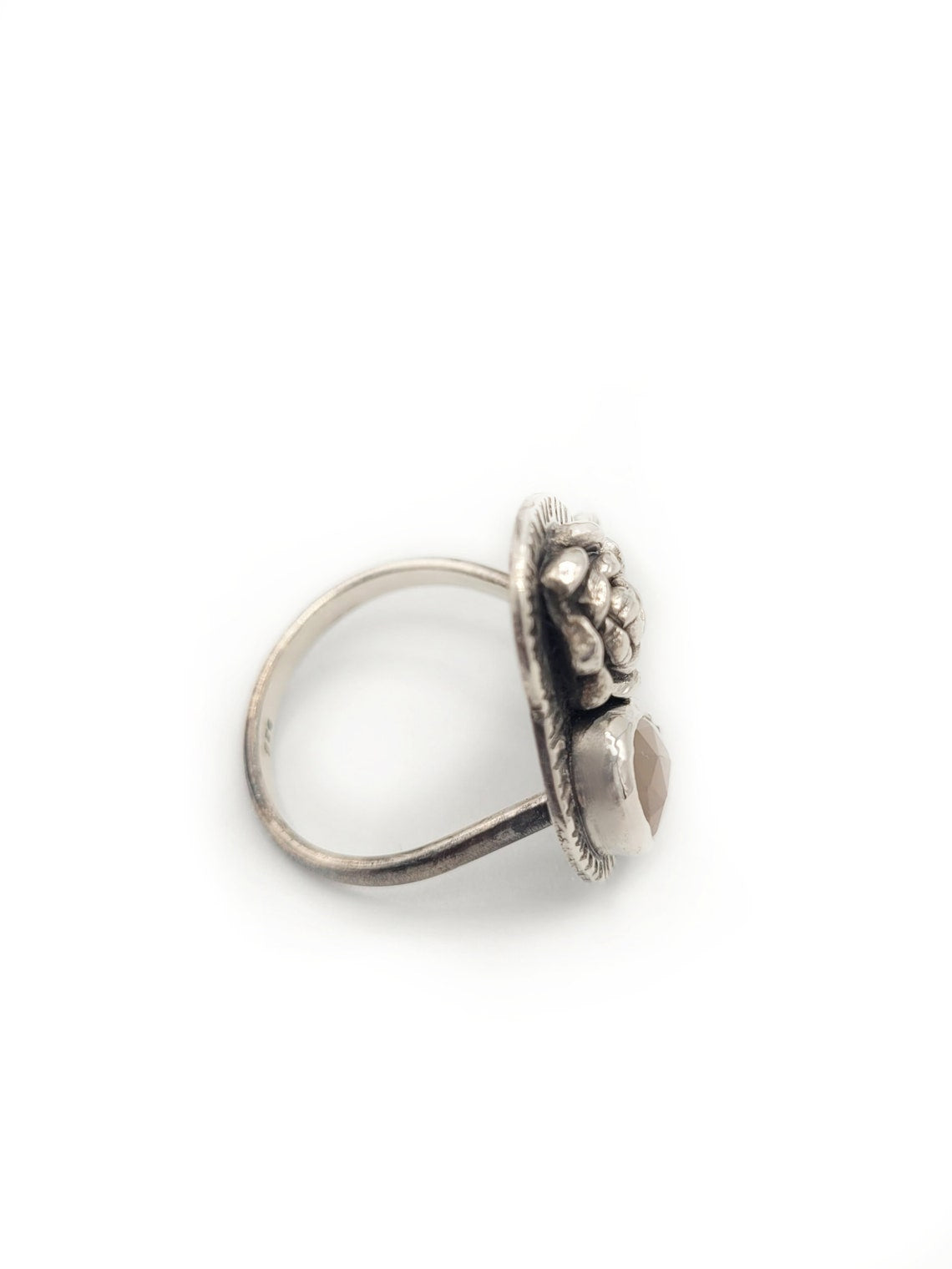 Peach Moonstone Blossom Ring