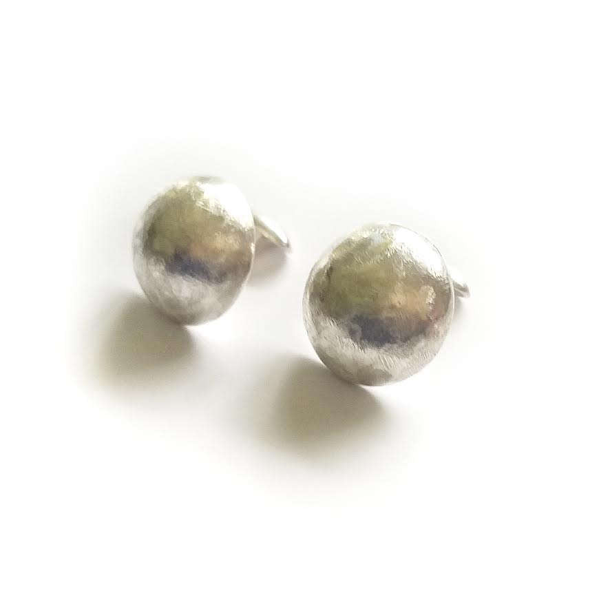 Cuff links - Faceted Dome Sterling Silver