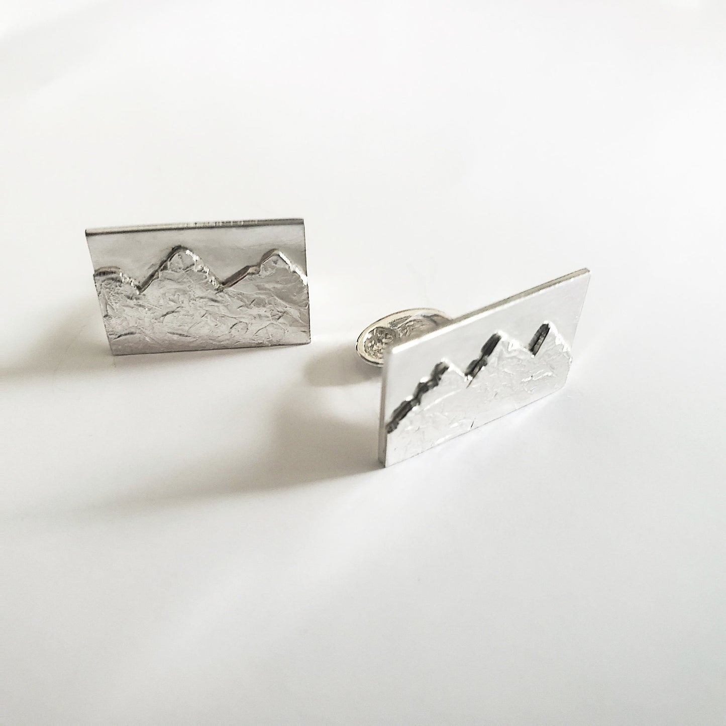 Cuff links - Mountain Range - Sterling Silver