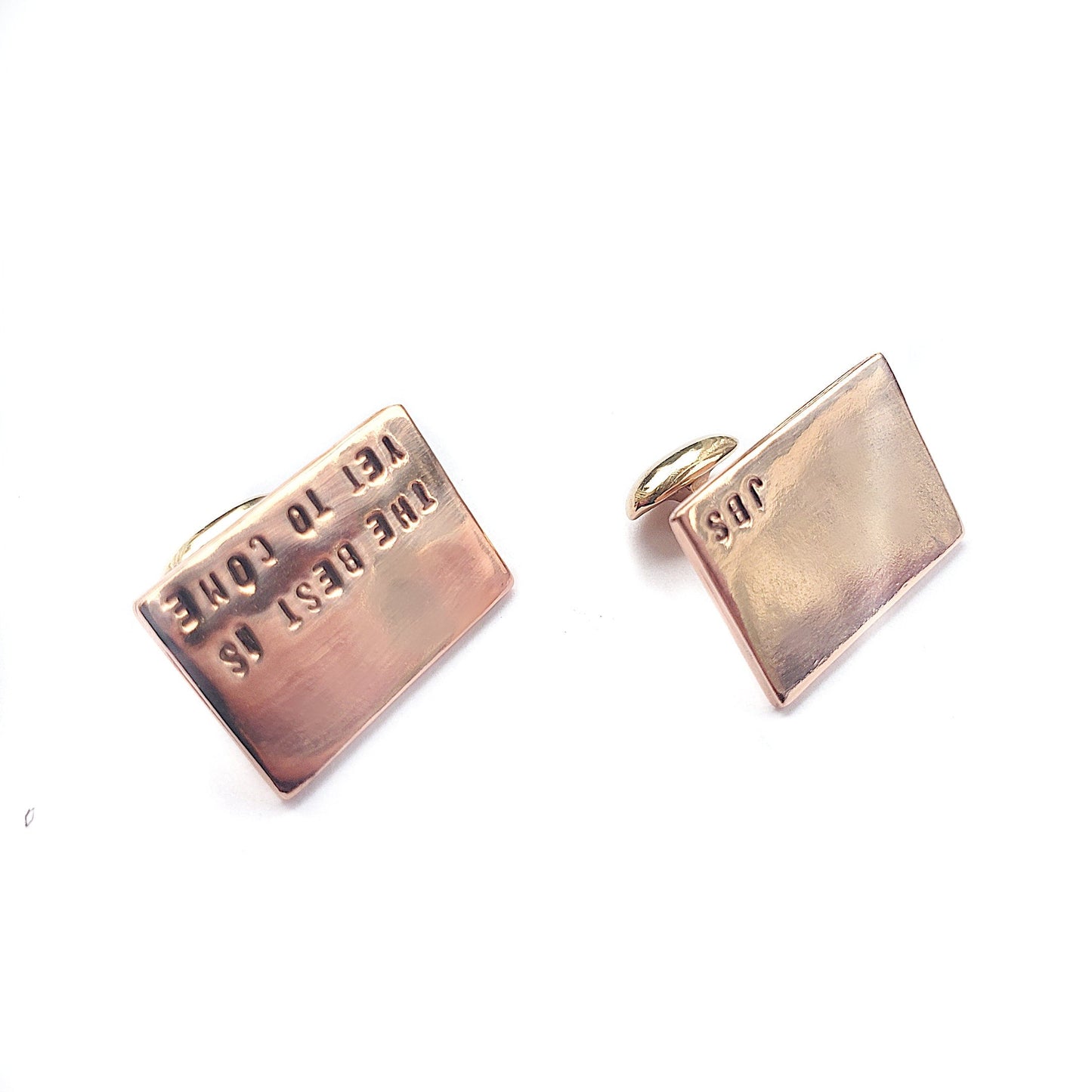 The Best is Yet to Come - Copper Hidden Heart Cuff Links