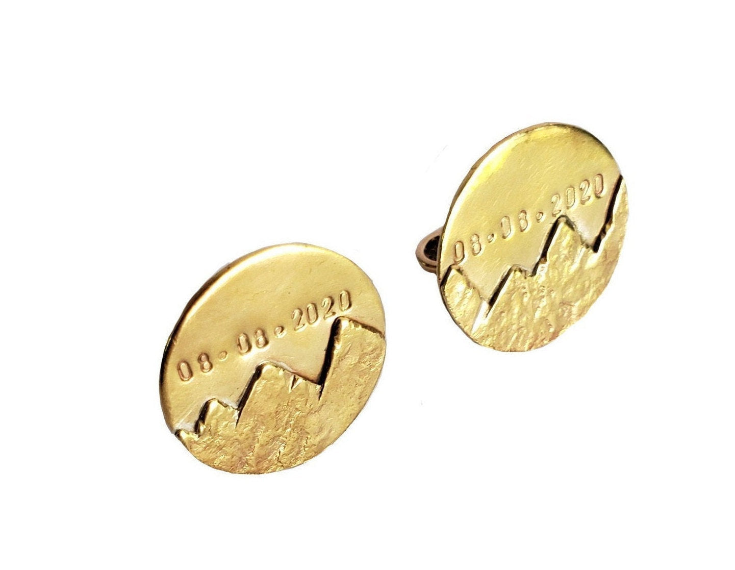 Mountains - Custom Date and Initials - Cuff Links