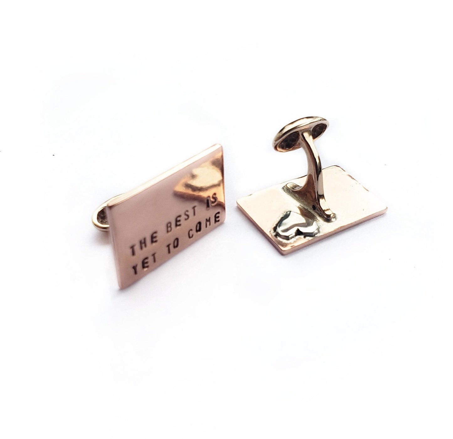 The Best is Yet to Come - Copper Hidden Heart Cuff Links