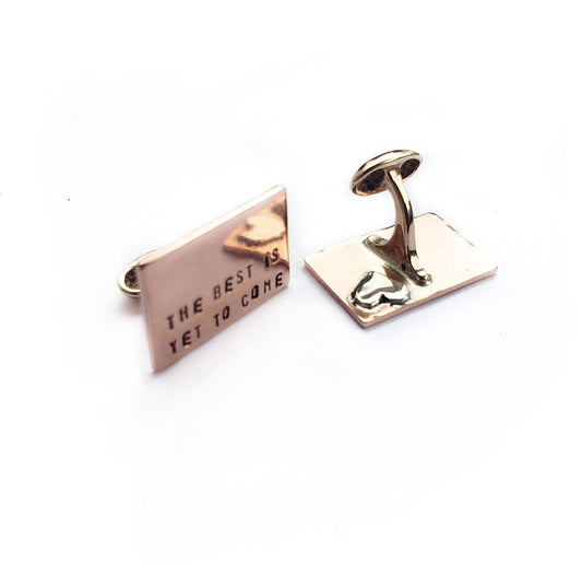 The Best is Yet to Come - Copper Hidden Heart Cuff Links