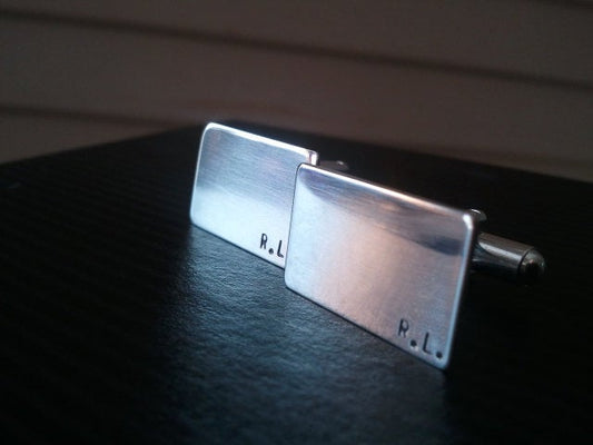 cufflinks - Sterling Silver - Custom Text - Great Groomsmen gift