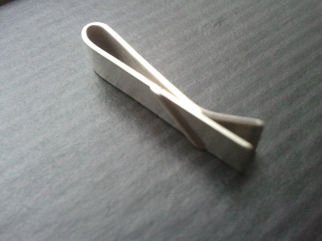 thicker tie bar - retro stripe - Sterling Silver