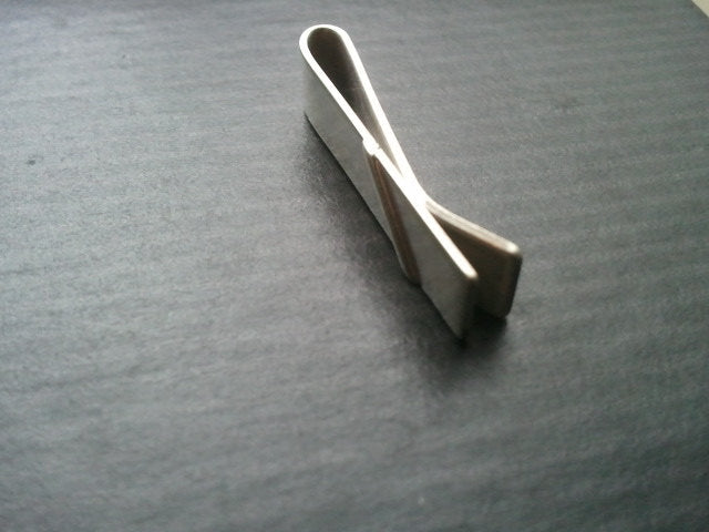 thicker tie bar - retro stripe - Sterling Silver