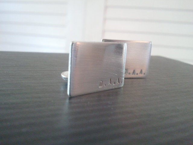 cufflinks - Sterling Silver - Custom Text - Great Groomsmen gift