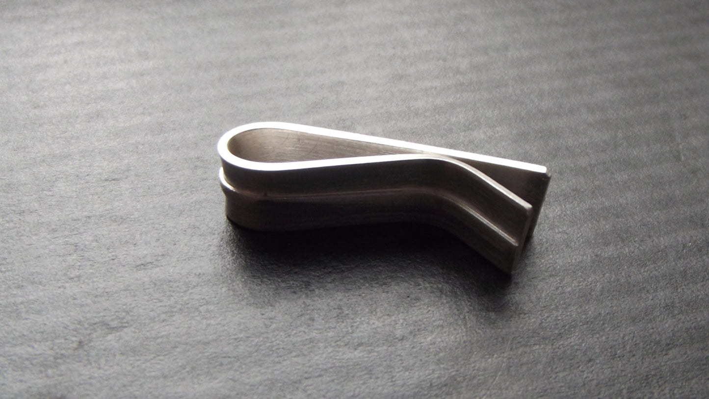thicker 1 i n c h tie bar - stripe - Sterling Silver