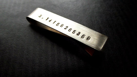 Tie Bar -Pi - 3.14159265359 - Nickel