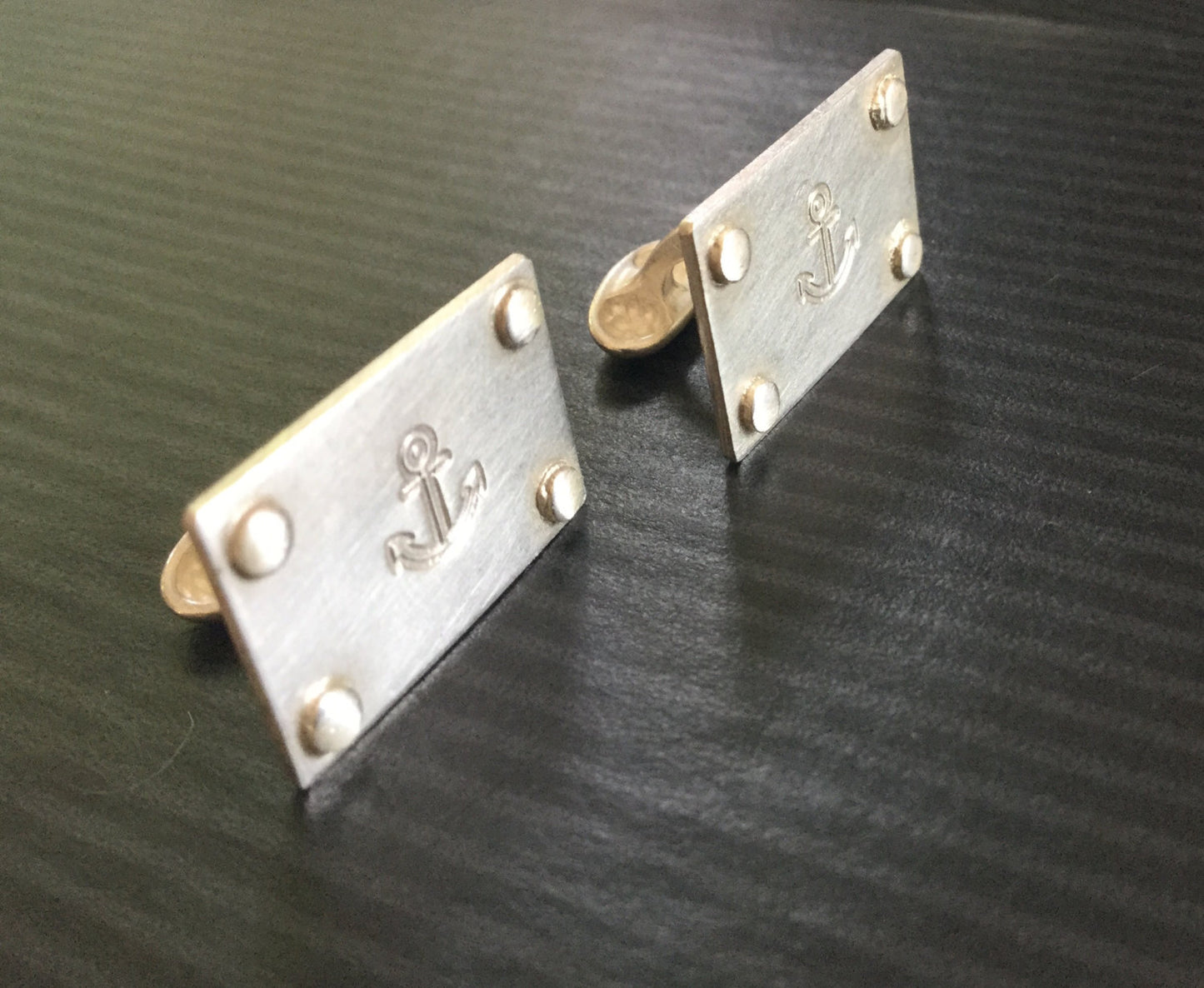 Anchor Cuff links - Sterling Silver, Brass or Copper