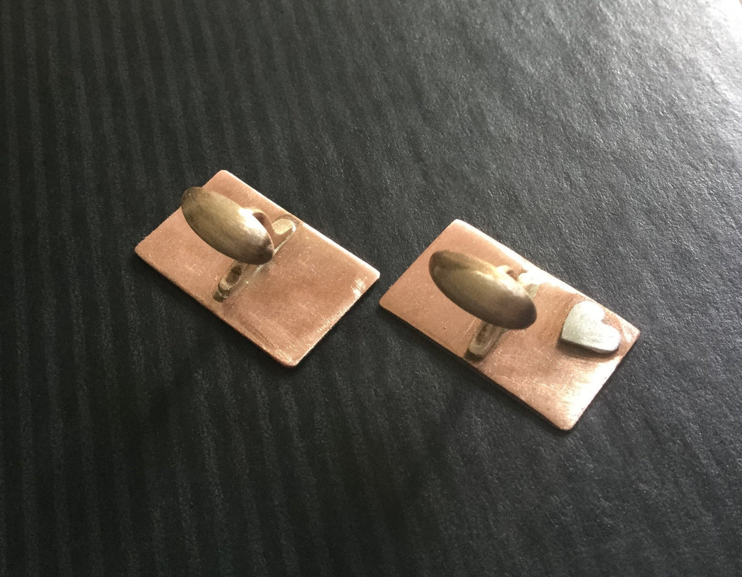 RESERVED Maxine Hidden Heart - Copper - Cuff Links