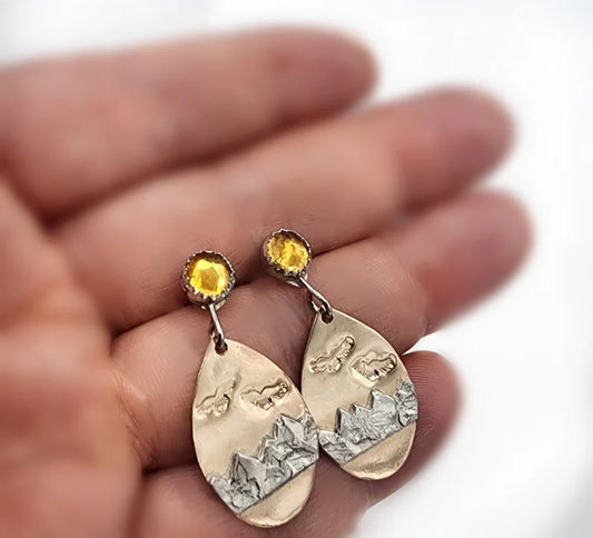 Golden Sunset Mountains -  Earrings