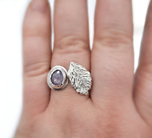 Feather Ring - Pink Sapphire Size 7.5