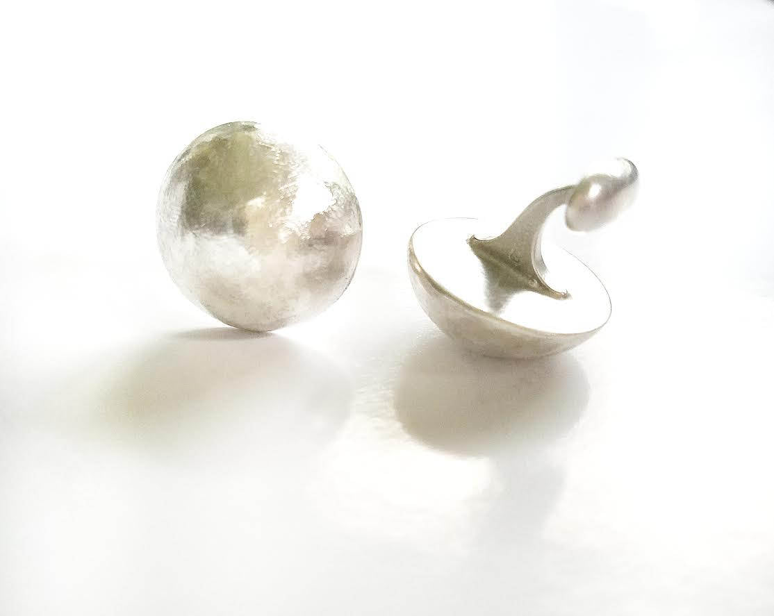 Cuff links - Faceted Dome Sterling Silver