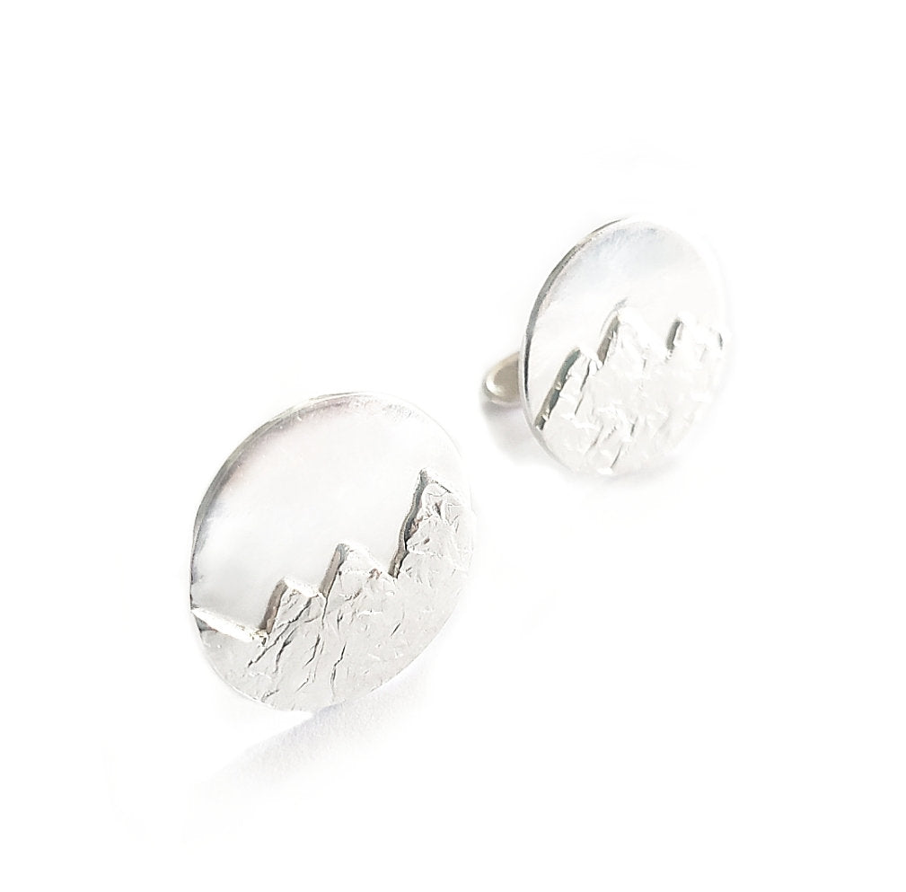 Cuff links - Mountains - Sterling Silver