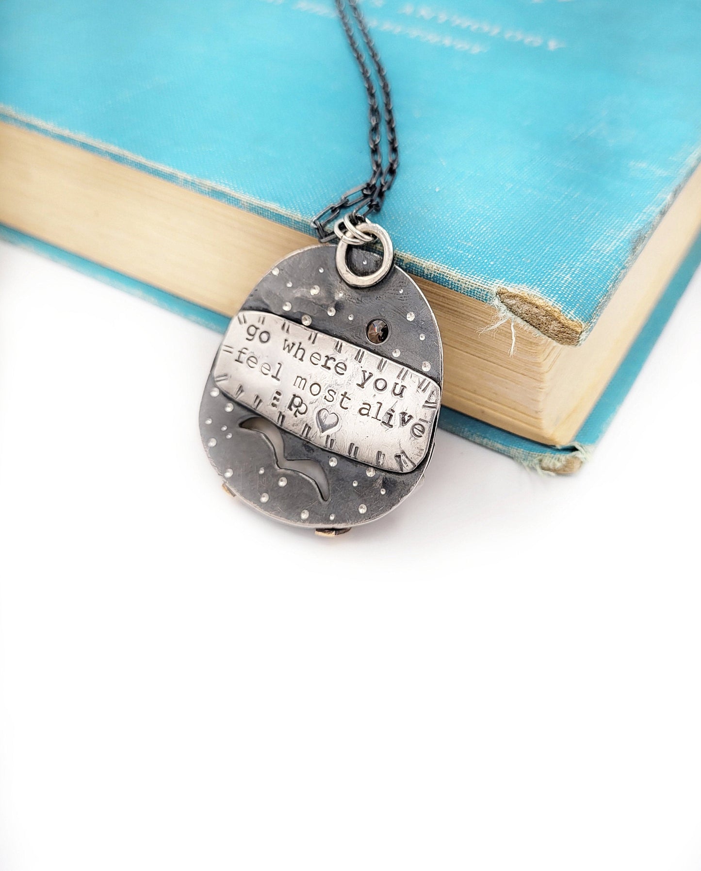 Snowy Evening Mountain Necklace