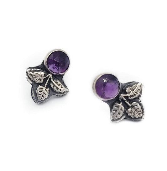 Botanical Amethyst - Stud Earrings