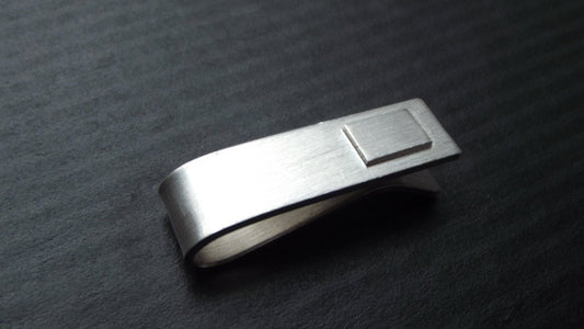 thicker 1 i n c h tie bar - square- Sterling Silver