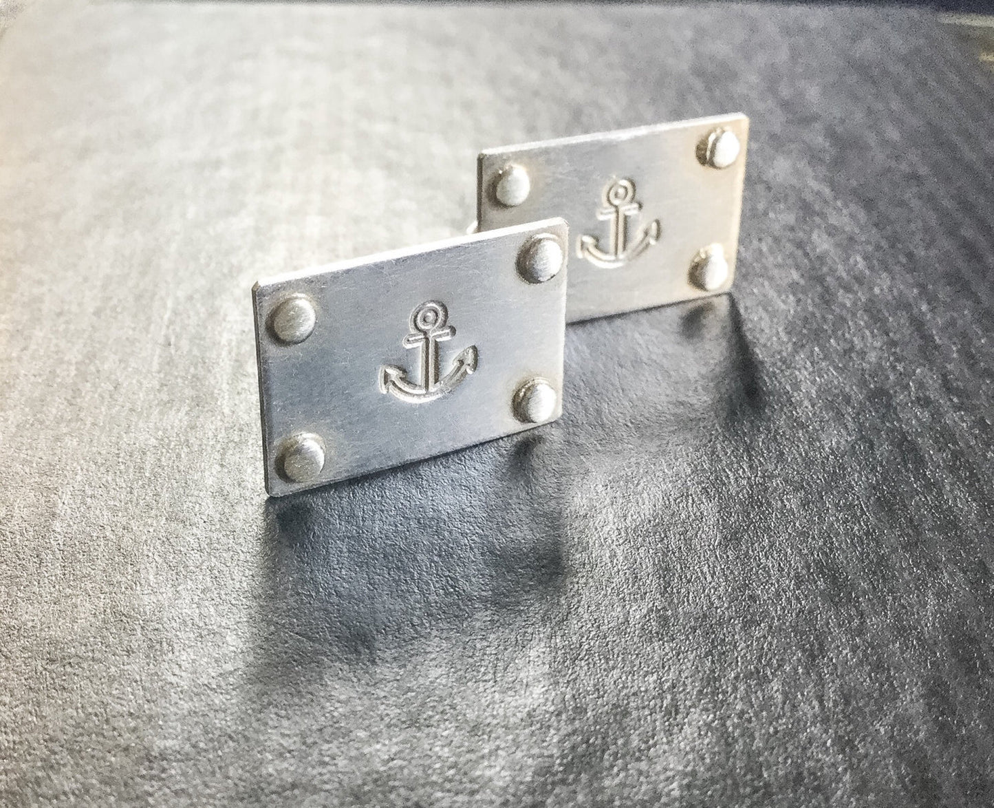 Anchor Cuff links - Sterling Silver, Brass or Copper